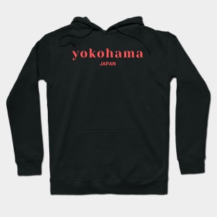 Yokohama Japan Simple Text Red Design Hoodie